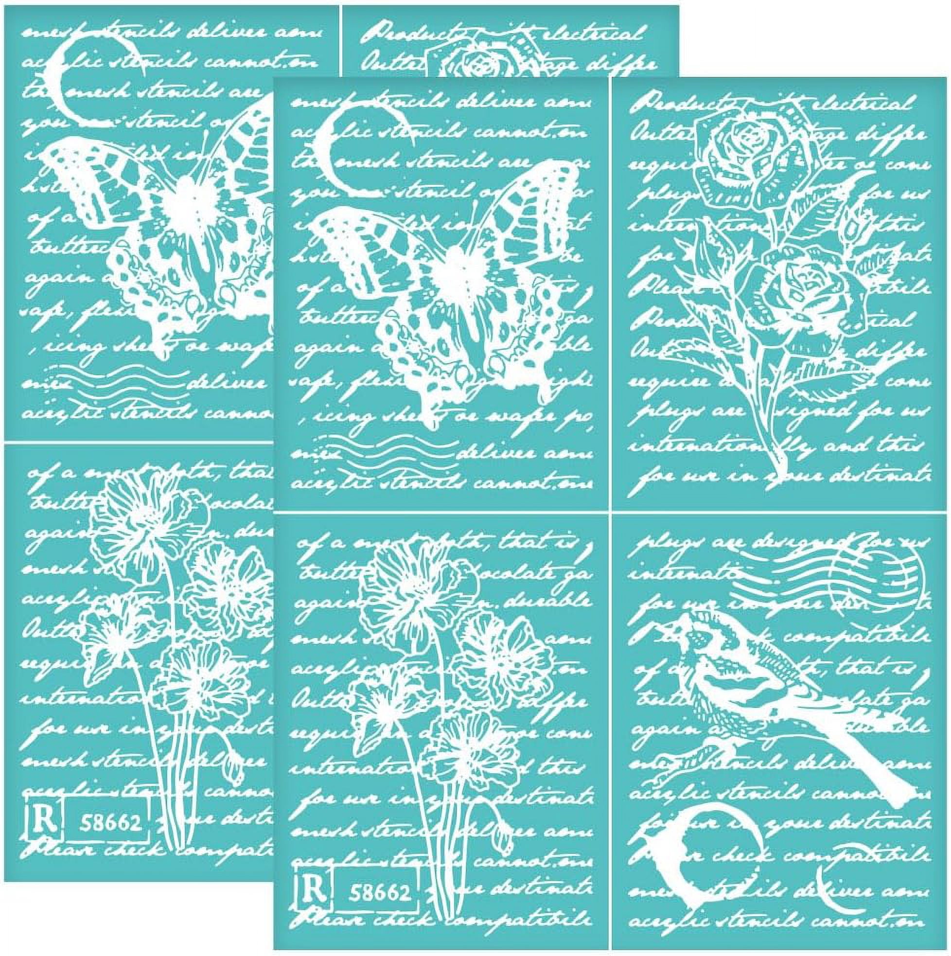 2Pcs 8.6x11 Inch Writing Pattern Self-Adhesive Silk Screen Printing ...