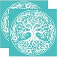 thumbnail image 1 of 2Pcs 8.6x8.6 Inch Tree of Life Self-Adhesive Silk Screen Printing Stencil Dragon Life Tree Silk Screen Stencil Reusable Square Mesh Stencils Transfer for DIY T-Shirt Fabric Painting, 1 of 9