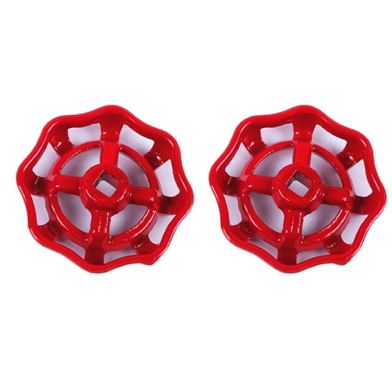 2Pcs 8/7/6Mm Cast Iron Valve Handle Gate Valve Ball Valve Hand Wheel Shutoff Value Decorative Water Pipe Fittings Red