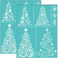 thumbnail image 1 of 2Pcs 8.7x11 Inch Christmas Tree Self-Adhesive Silk Screen Printing Stencil Star Bulb Mesh Stencils Christmas Theme Reusable Mesh Stencils Transfer for DIY DIY T-Shirt Fabric Painting, 1 of 7