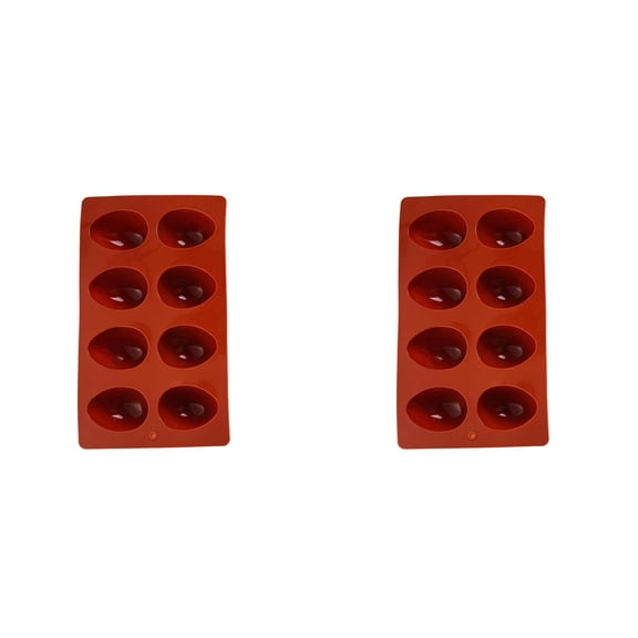 2Pcs 8-Cavity Easter Egg Shape Silicone Molds, Baking Supplies for DIY Cake Decoration, Chocolate, Candy, Jello, Pastry, Muffin, Bread, Ice Cube