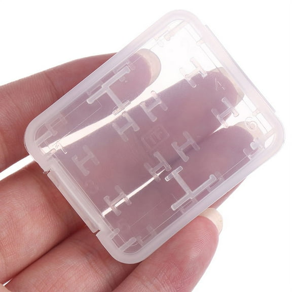 2Pcs 8 in 1 Transparent TF MS Memory Card Holder Plastic Case Storage Box