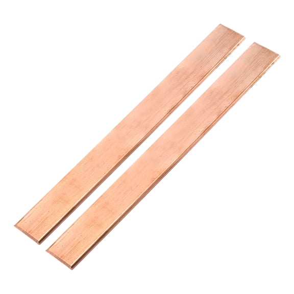 Uxcell 2 Pcs 8" x 1" Copper Flat Bar 1/8" Thickness for Grounding Systems Architectural Projects