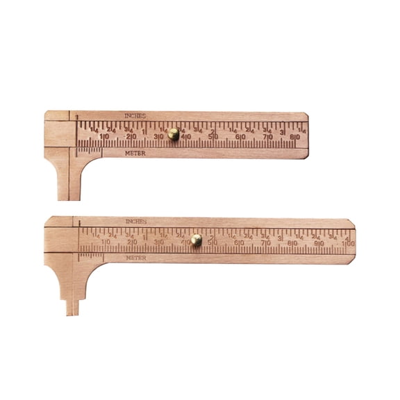 2Pcs 80mm/100mm Dual Gage Antique Vernier Caliper Copper Vernier Gauge Caliper Scale Mini Brass Sliding Pocket Caliper Black