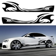 2Pcs 82'' Wave Flame Graphics Car Body Side Stickers Flame Racing Sports Decals