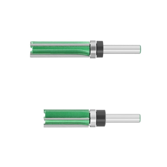 2Pcs 8MM 12MM Template Trim Hinges Mortising Router Bit Straight End Mill Trimmers Cleaning Flush Trim Cutter Tool