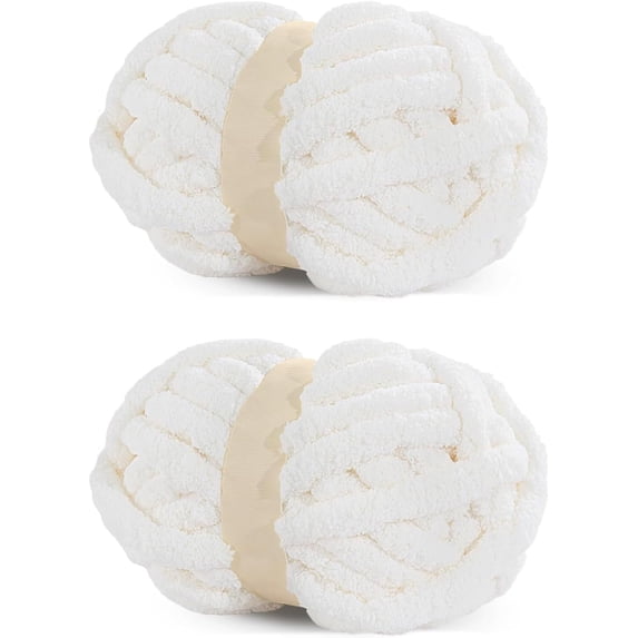 2Pcs/8Pcs Chunky Chenille Yarn for Crocheting, Bulky Fluffy Thick Knitting Chenille Yarn,Super Chunky Chenille Yarn for Hand Knitted Blankets, Jumbo Soft Plush Yarn (30 Yards,8.8 oz Each Skein)