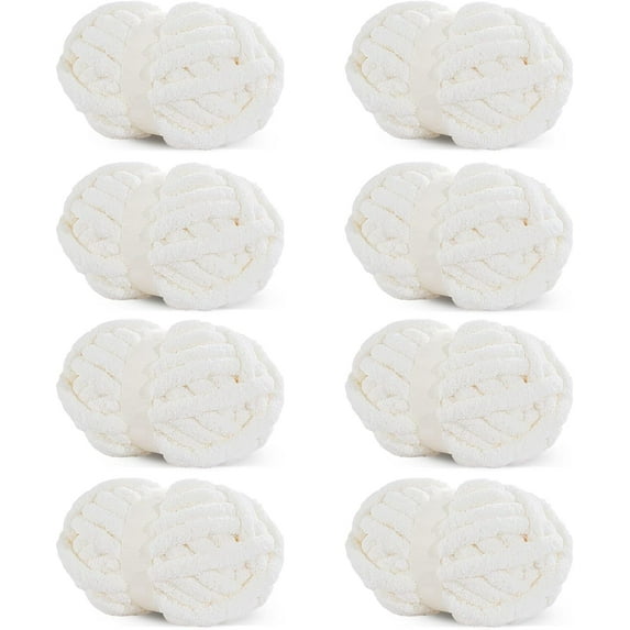 2Pcs/8Pcs Chunky Chenille Yarn for Crocheting, Bulky Thick Fluffy Yarn for Knitting,Super Bulky Chunky Yarn for Hand Knitting Blanket, Soft Plush Yarn (27 yds,8 oz Each Skein)