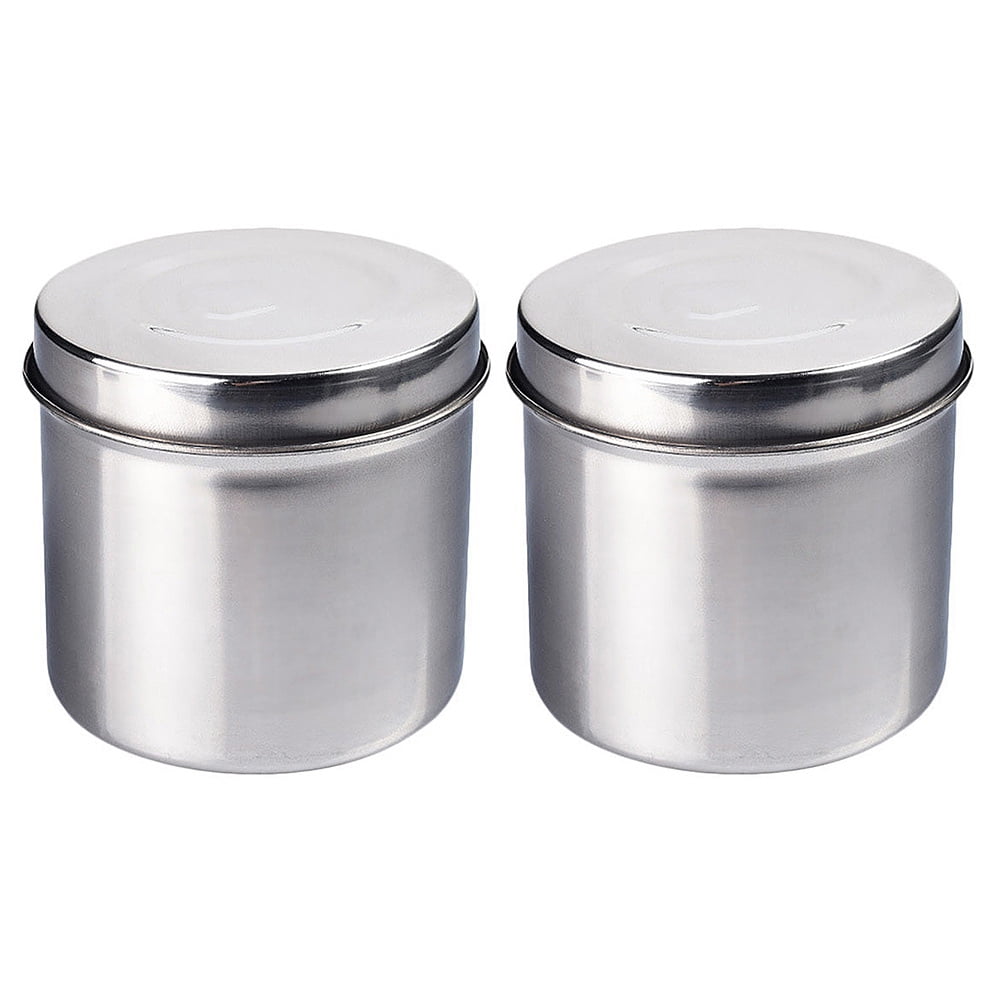 2Pcs 8cm Iodine Proof Sterilizer Stainless Steel Sterilizer Alcohol Wipes Bucket Disinfection