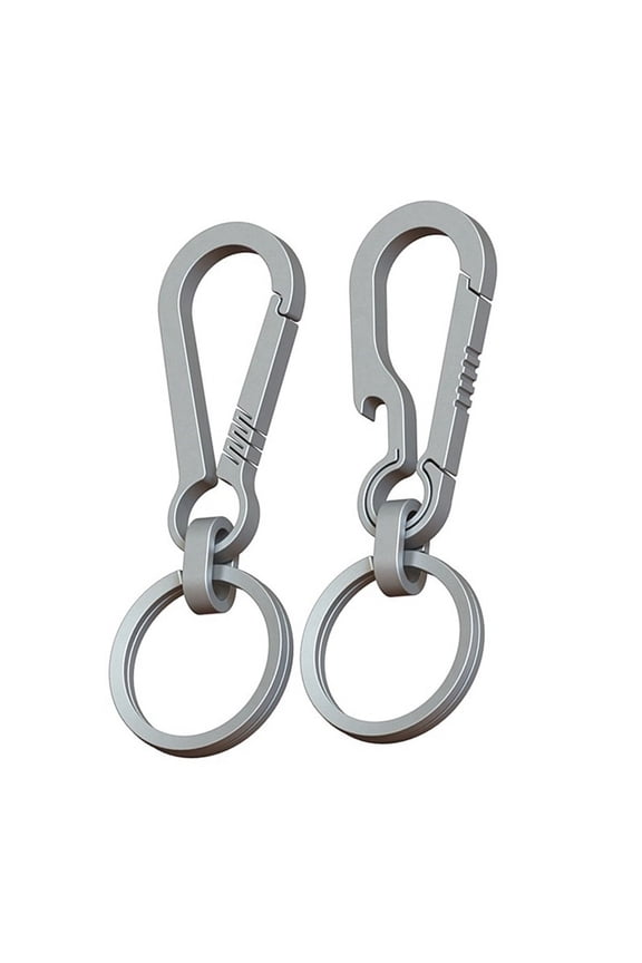 2Pcs 8cm Titanium Alloy Carabiner Multifunctional Key Chain Simple Pendant Portable Tools