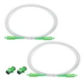 thumbnail image 1 of 2Pcs 9.8Ft Single Mode Simplex OS2 Fiber Optic Cable LSZH SC/APC-SC/APC Armored Jumper Optical White with Adapter, 1 of 5