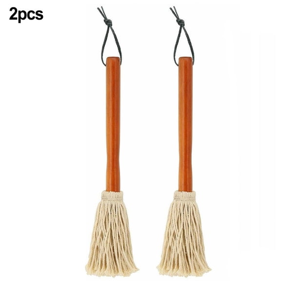 2Pcs 9'' Bbq Sauce Grill Basting Mops Set Roast Barbeque Cooking Cleaning Brush For Outdoor Picnic Camping Manual Tools