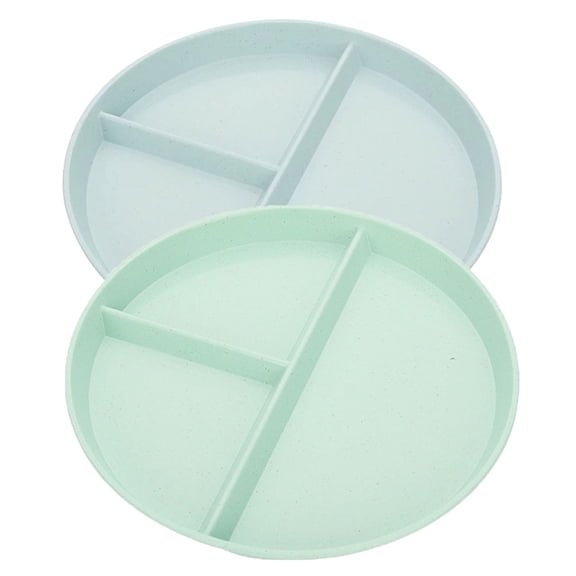 2Pcs 9 Inch Portion Control Plates, Divided Plates for Adults, Round Bariatric Dinner Plate for Adults, Dishwasher Safe