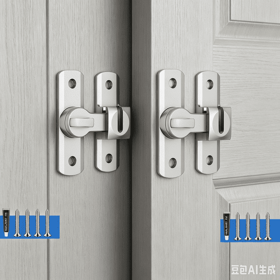 2Pcs 90/180 Degree Barn Door Lock, Small Flip Gate Latches Hardware, Security Sliding Door Latch Lock fo Cabinets, Barn, Bathroom, Garden