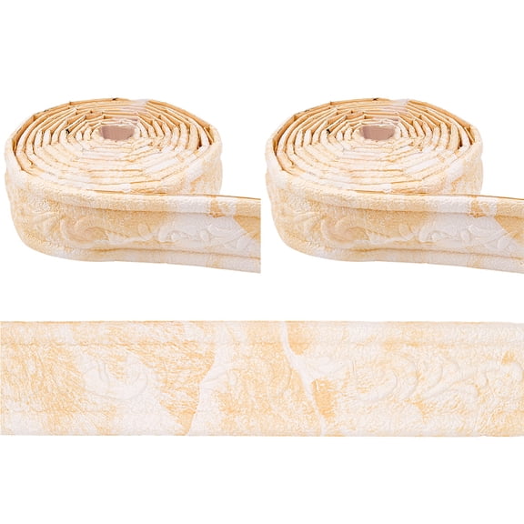 2Pcs 90 x 1.8 Inch Molding Border Adhesive Foam Trim PVC Waterproof 3D Embossed Ceiling Peel Stick Lines Skirting Edging Wallpaper Sticker