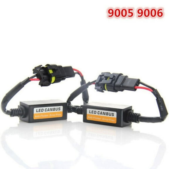 2Pcs 9005/9006 LED Headlight Bulb Canceller Decoder Error Free Resistor Wiring Anti Flicker Resistor Canbus Adapter,Vehicle Anti Flicker Relay Adapter Harness Headlight System
