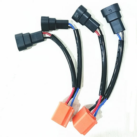 2Pcs 9006 / 9005 to H4 Headlight Bulb Conversion Sockets Harness Low & High Beam