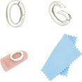 thumbnail image 1 of 2Pcs 925 Sterling Silver Plated Spring Gate Rings Oval Spring Clasp Metal Keychain Carabiner Lock Clasps Connectors 14mm Necklace Enhancer Shortener Clasp with Clean Cloth, 1 of 8