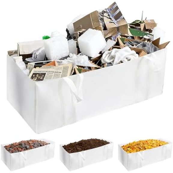 2Pcs 94 Inches Dumpster Bag White Yard Waste Bags Reusable Foldable Yard Trash Bag Waste Container for Trash Management,Hold Up to 3, 500 lbs$$Garden & Patio