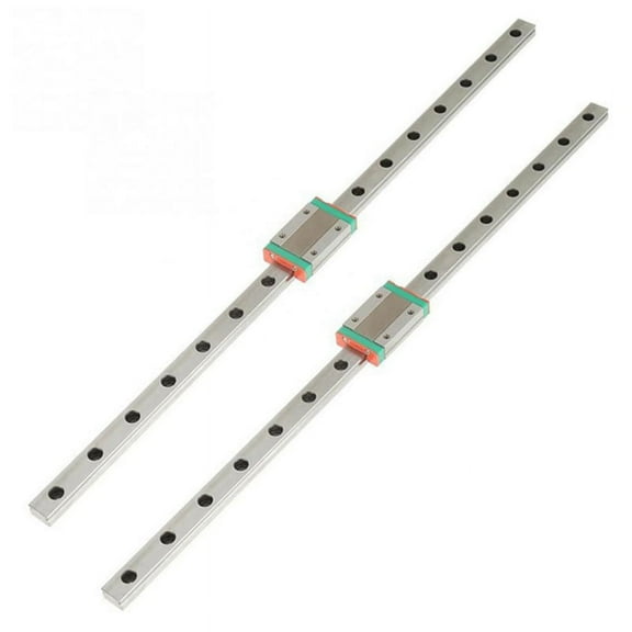 2Pcs 9mm Linear Guide Miniature Rail MGN9 400mm Linear Rail and 2 Pcs MGN9H Miniature Rail Slider