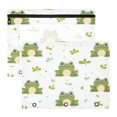 thumbnail image 1 of 2Pcs A4 Document Pouch Set 3 Ring Binder Pencil Pouch Clear Window Pencil Case for Binder for Home, Office Cartoon Frog Pattern, 1 of 7