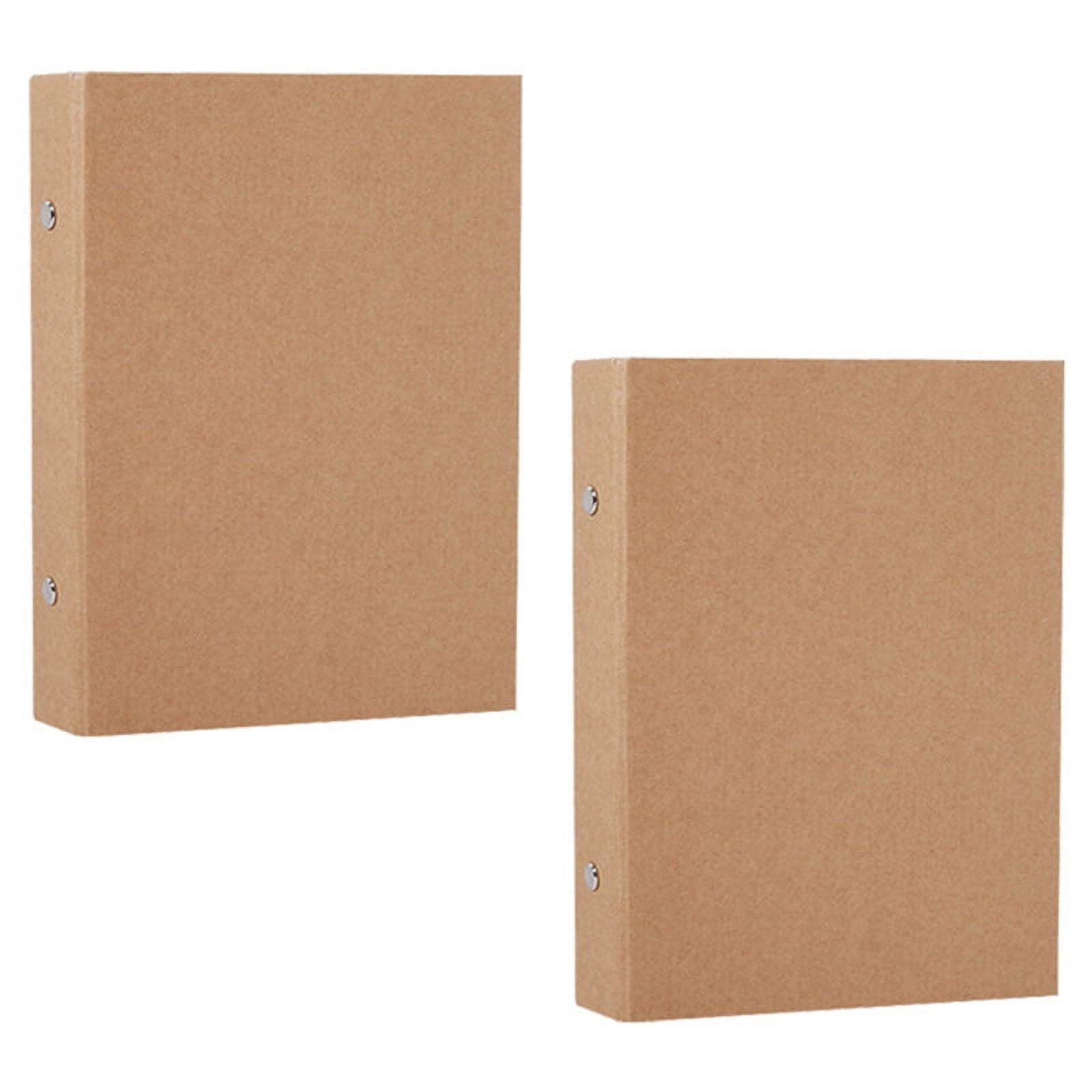 2Pcs A5 Refillable Ring Binder,A5 Kraft Paper Binder Tray with 2 Rings