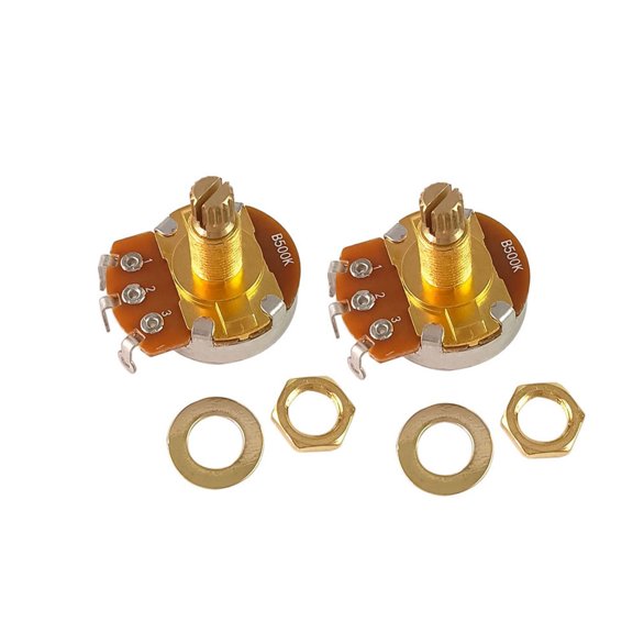 2Pcs A500K/B500K Guitar Pots Shaft Guitar Large Potentiometer Volumes Taper Pots Electric Guitars Control Pots