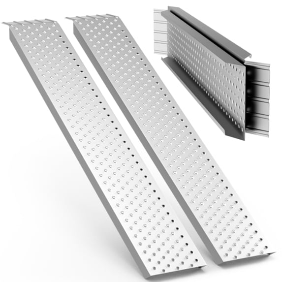 2Pcs ATV Ramps,Vehicle Loading Ramp,Truck Ramps Loading,Shed Ramp,Trailer Ramps,Aluminum Alloy 63" Long 880lb Capacity Sturdy Anti-Slip Surface 9" Wide for Dirt Bikes & Utility Vehicles