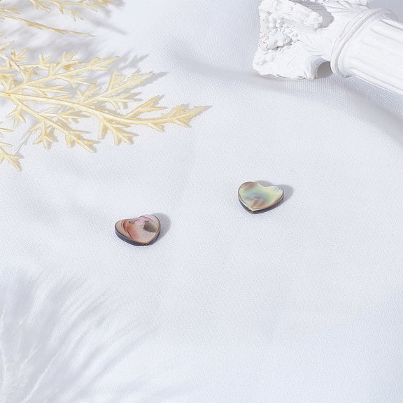 2Pcs Abalone Shell/Paua Shell Beads Heart Colorful 10x10.5x3.5mm Hole: 1mm