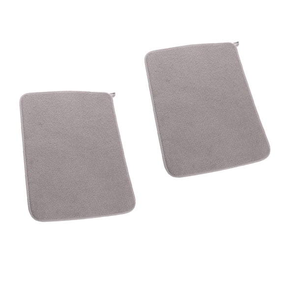 2Pcs Absorbent Dish Drying Mat,12" x 16",Ultra Absorbent Microfiber Mat for Dishes Drying,Fabric Microfiber Dishes Drainer Mats,Large Dish Drying Pad for Kitchen Counter Gray