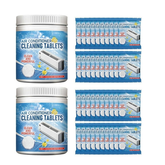 2Pcs Ac Drain Pan Tablets - Upgraded Drain Line Cleaner Air Conditioner Condensate Pan Tablets for Ac Units, Prevents Overflow, No Odors for Mini-splits, Dehumidifiers(40Piece)