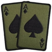 2Pcs Ace of Spades Patch Death Card, Embroidered Tactical Patches