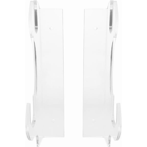 2Pcs Acrylic Display Rack Wall Mount Two Layer with Screws for Wands Collectibles Transparent