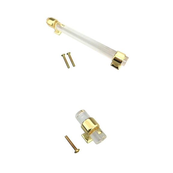 2Pcs Acrylic Door Pull Knob Drawer Cabinet Cupboard Handle Hardware