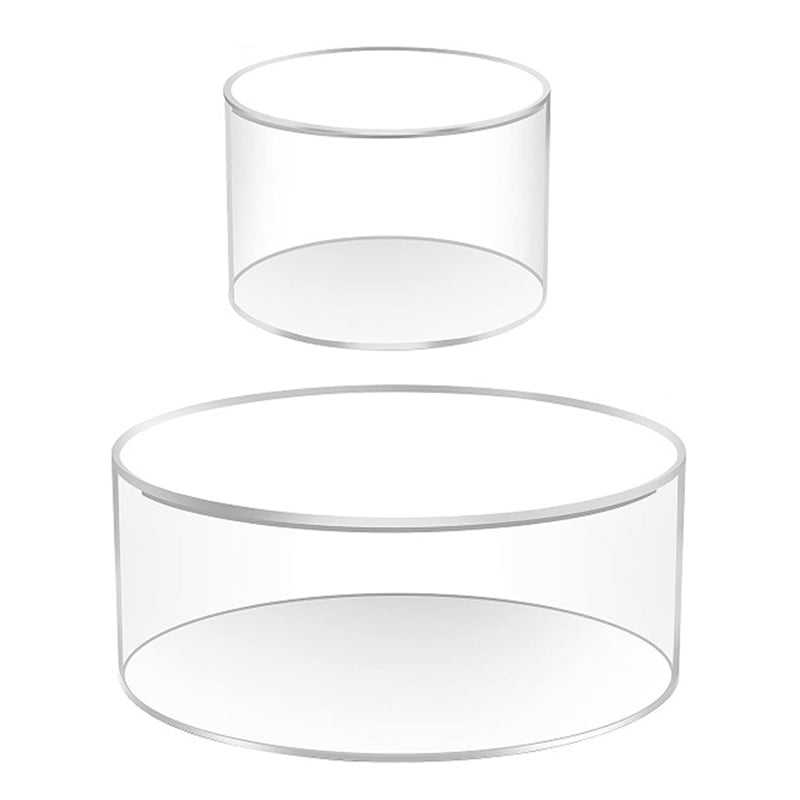 2Pcs Acrylic Fillable Cake Display Board Clear Round Fillable Cake