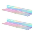 thumbnail image 1 of 2Pcs Acrylic Floating Shelves Wall Mounted Display Racks Strong Load-bearing Rainbow Color Wall Shelf Organizer, 1 of 7