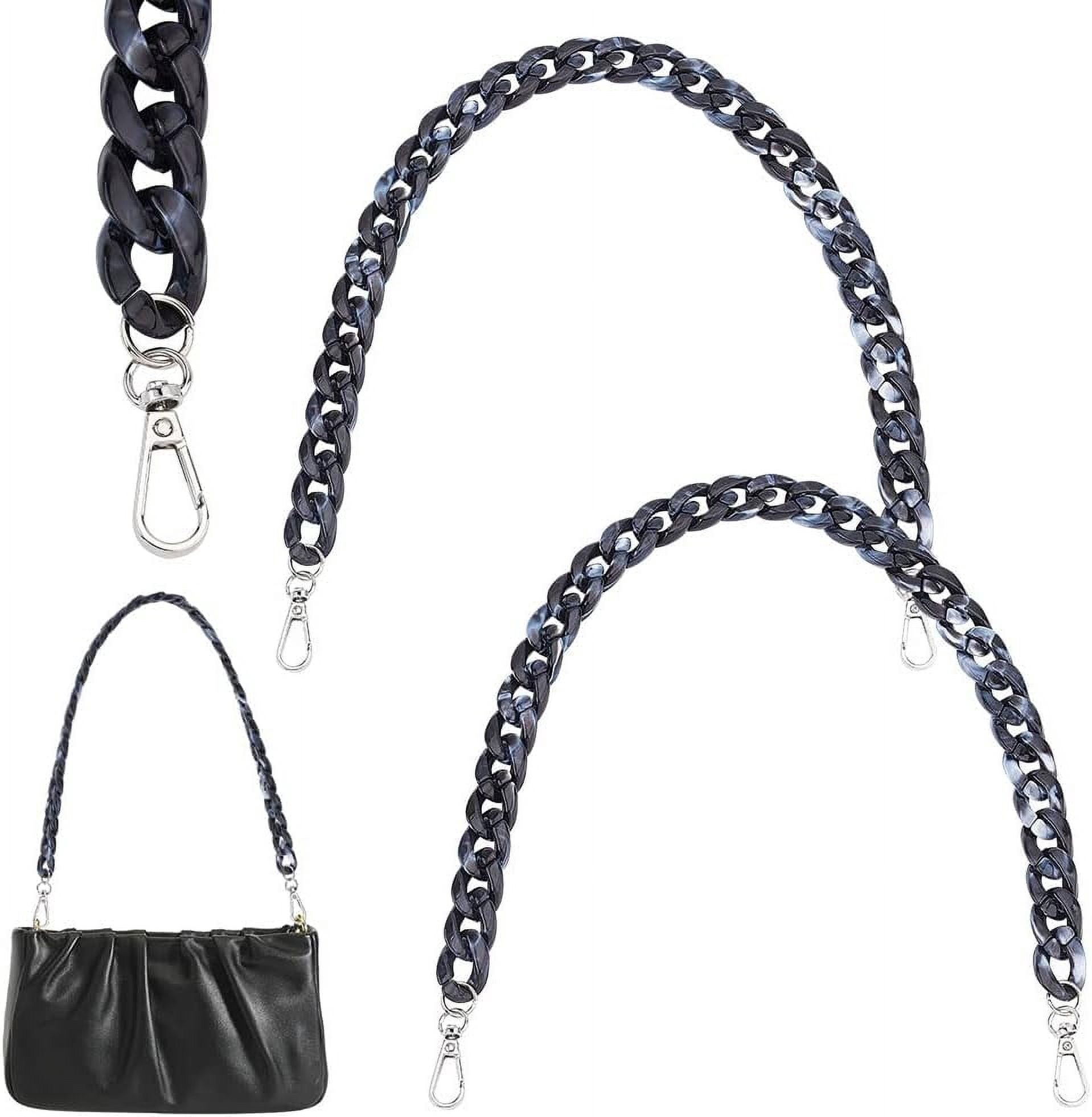2Pcs Acrylic Imitation Gemstone Curb Chain Bag Handles with Alloy ...