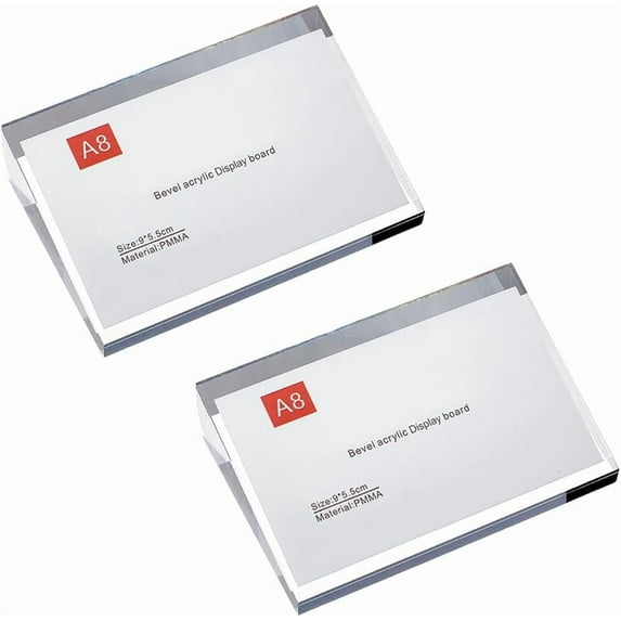 2Pcs Acrylic Label Holder Price Tag Displays Sign Holder 2.4x3.5 Inch Acrylic Base Table Top Sign Stand Clear Price Display Stand DIY