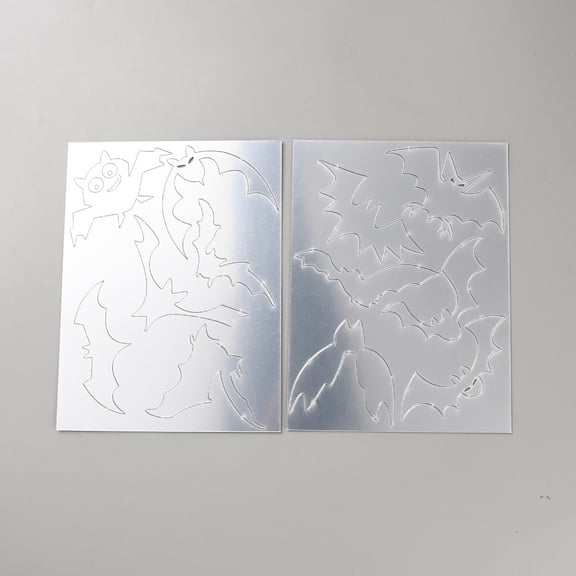 2Pcs Acrylic Mirror Wall Stickers Halloween Mirror Wall Decals DIY 3D Mirror Bat Wall Art Self Adhesive Mirror Wall Decorative Mural Detachable