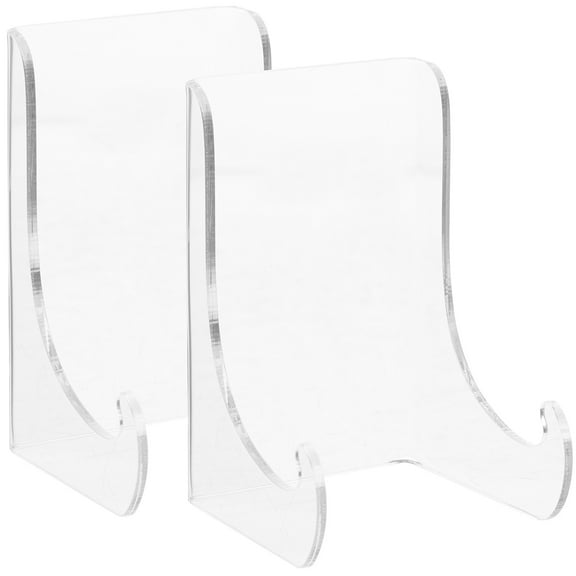 2Pcs Acrylic Plate Holder Clear Easel Stands Picture Frame Holder Stand Multi-functional Display Holder