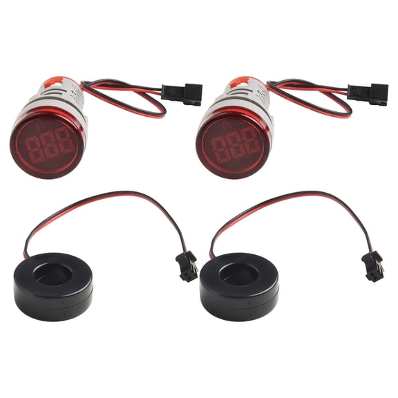 2Pcs Ad16-22Am Digital Ac Ammeter Led Digital Display Ac Ammeter Round Ac Current Monitor Tester For Signal Display Current
