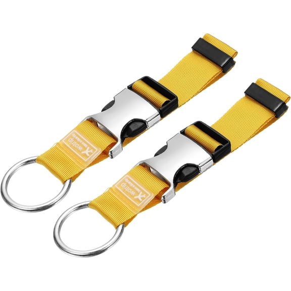2Pcs Add A Bag Luggage Strap, 6-12 Inch Adjustable Suitcase Belt Travel Accessories, Connector for Carry-on Baggage, Yellow
