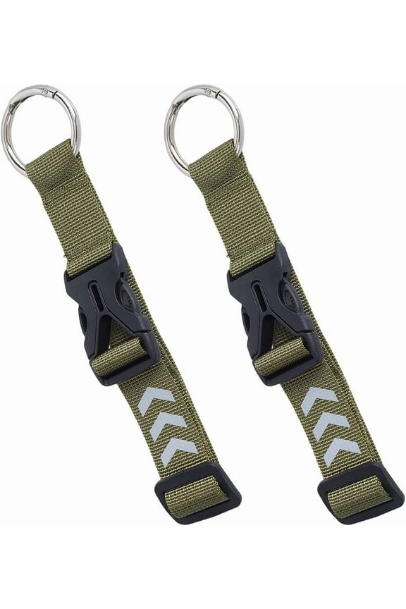 2Pcs Add a Bag Luggage Strap Adjustable Jacket Gripper Holder Olive Suitcase Belt Reflective Arrow Pattern Carry Clip Strap with Buckle Ring Hook for Extra Bags Travel Connector Accessories