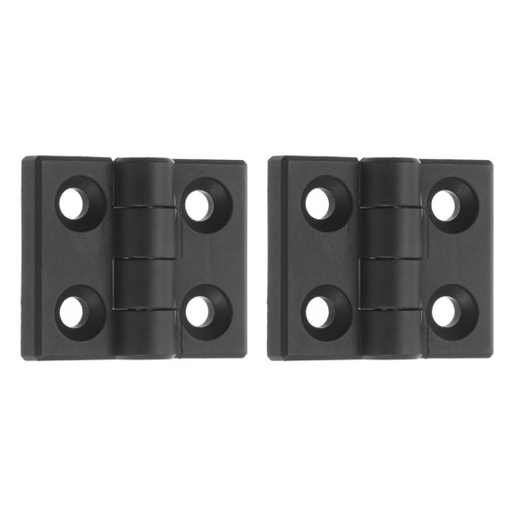 2Pcs Adjustable 180 Degree Hinges, 45mmx52mm Nylon Locking Leaf Table Hinges, Bifold Door Drop Leaf Hinge for Wooden Box Dining and Table Cabinets, Black