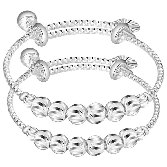 2Pcs Adjustable Baby Bracelet for Infant Girls Cute Infant Bangle Baby Jewelry Toddler Bell Bracelet Infant Bracelet Baby Bangles for Kids Infant Jewelry for Girls