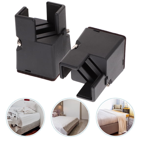 UEETEK Heavy Duty Bed Frame Risers with ABS and Steel Construction, Black, Furniture Elevators for Home Use