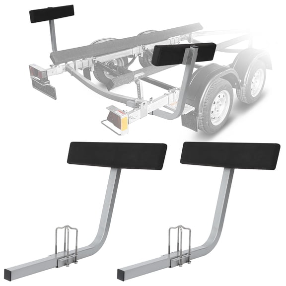 2Pcs Adjustable Boat Trailer Guide Poles, Rustproof Galvanized Steel with PVC Protection, Flexible Installation for Easy Loading of Ski, Fishing & Sailboats
