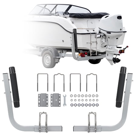 Heavy-Duty Black Steel Boat Trailer Steps with Safety Handle for Secure ...