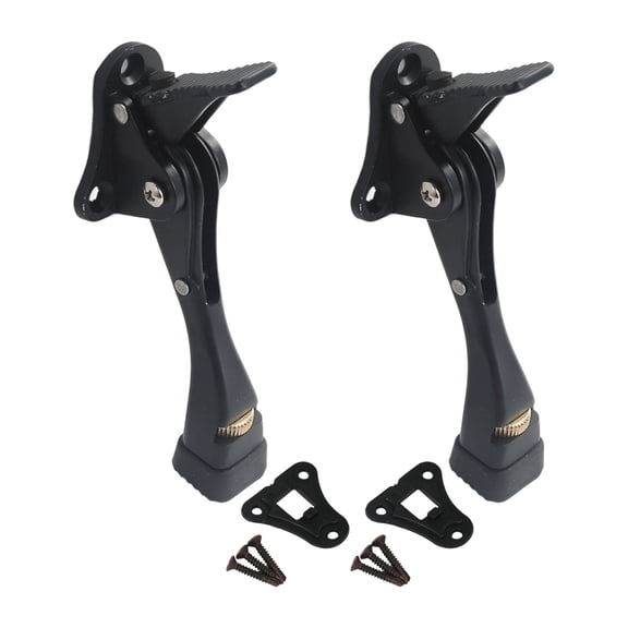 2Pcs Adjustable Door Holder with Nonslip Rubber Tip Easy Pedals Kick Down Door Stop Wall Protector Zincs Alloy Doorstop