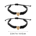 thumbnail image 1 of 2Pcs Adjustable Heart Bracelets, Pink Woven Cord Matching Bracelets With Polished Heart Charms, For First Day Of Milestone Keepsake, Birthday Gifts, 1 of 6